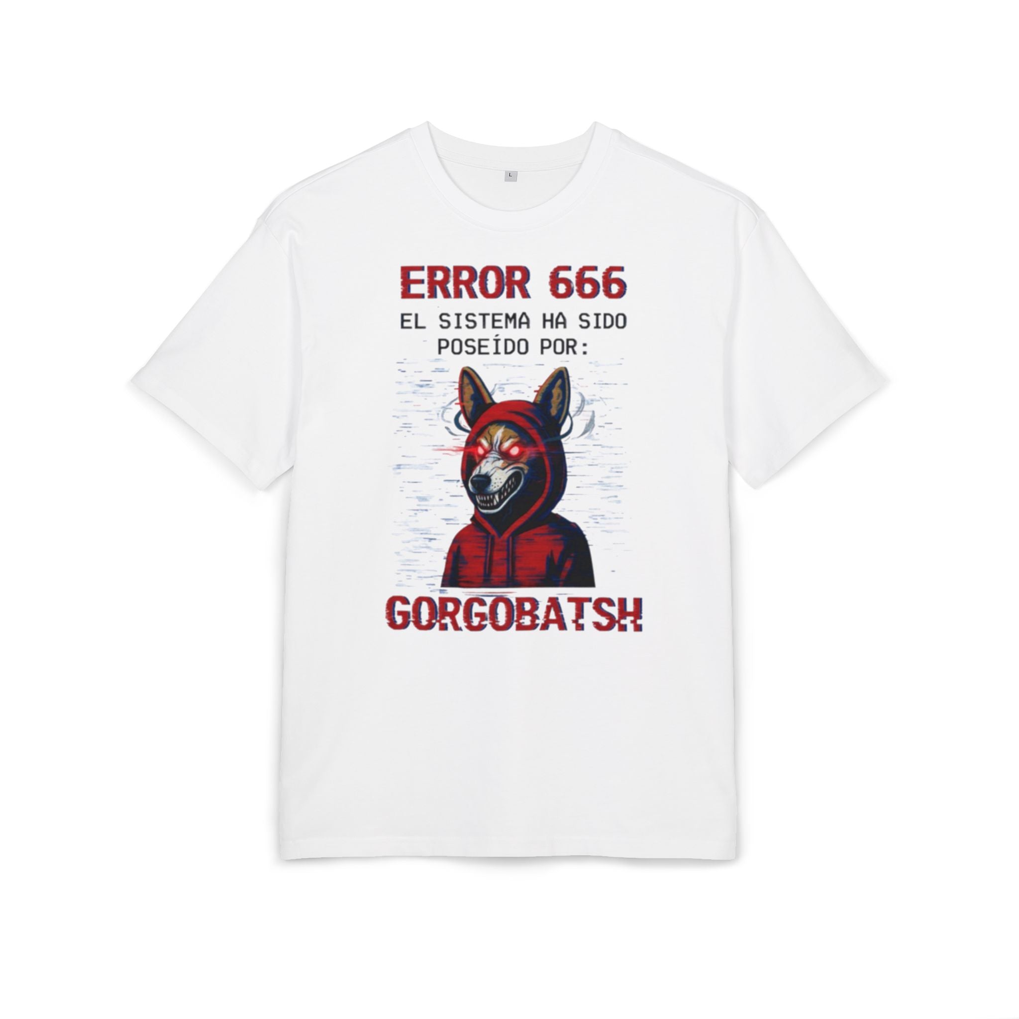 Gorgobats Error 666 Unisex Heavy Oversize Tee, Graphic Tee, Casual Wear, Streetwear, Unique Gift, Halloween Shirt