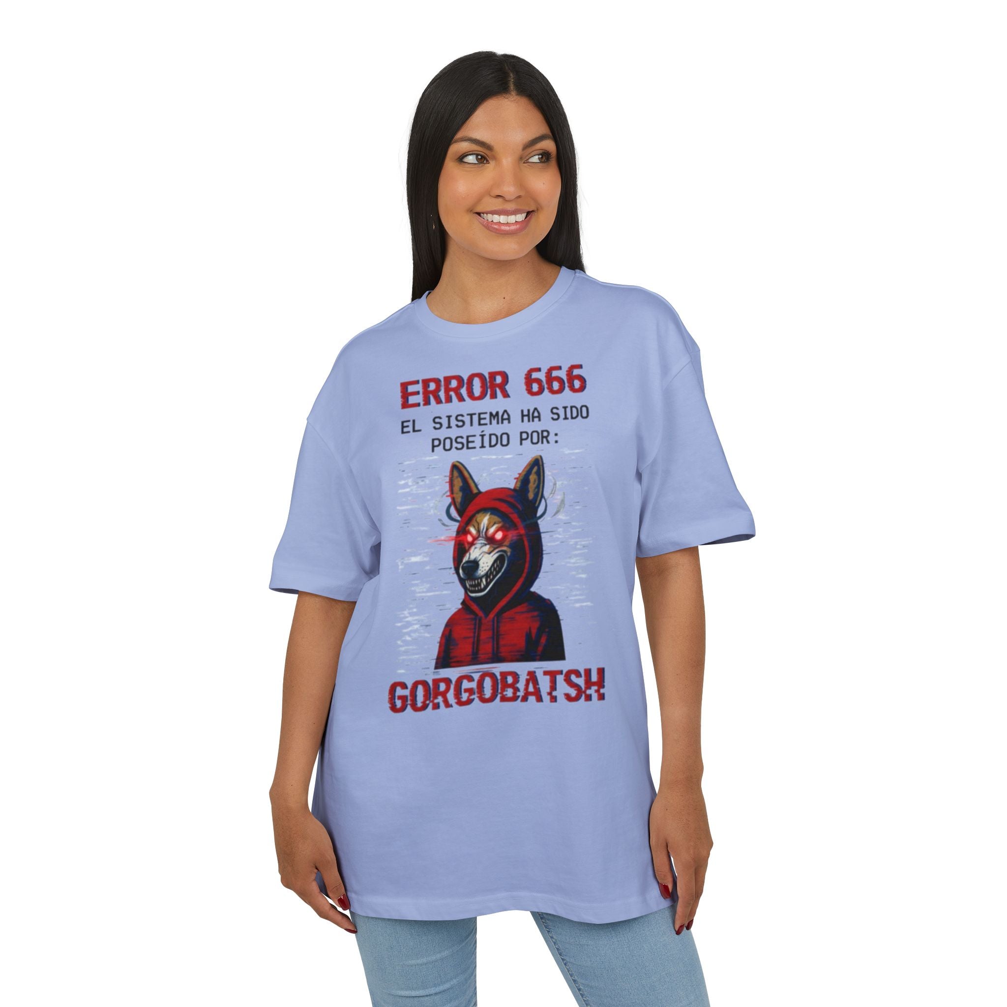 Gorgobats Error 666 Unisex Heavy Oversize Tee, Graphic Tee, Casual Wear, Streetwear, Unique Gift, Halloween Shirt