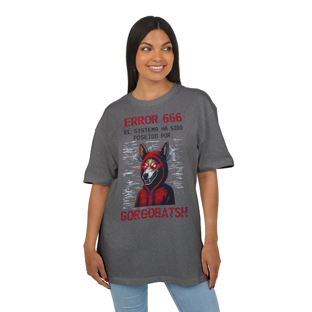 Gorgobats Error 666 Unisex Heavy Oversize Tee, Graphic Tee, Casual Wear, Streetwear, Unique Gift, Halloween Shirt