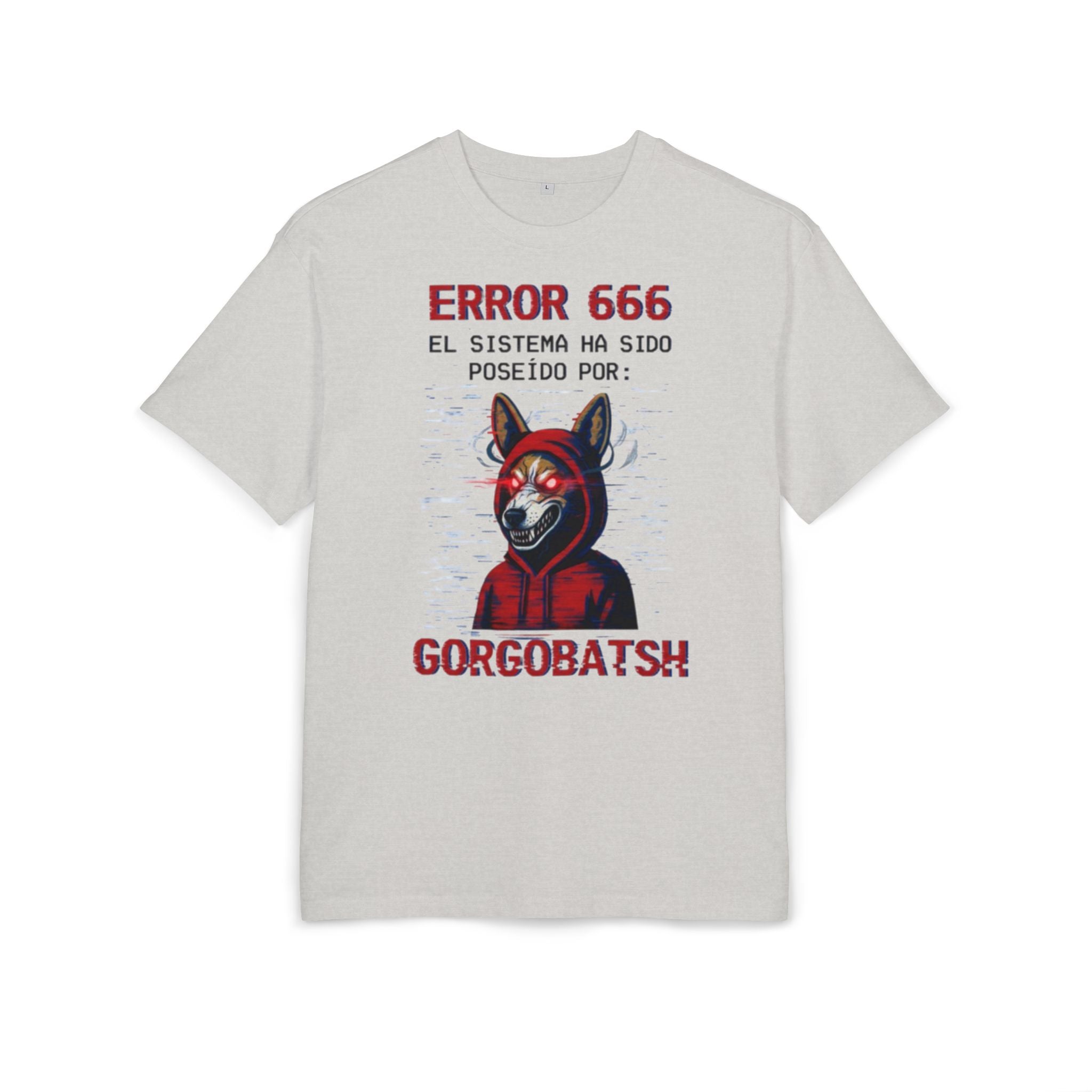 Gorgobats Error 666 Unisex Heavy Oversize Tee, Graphic Tee, Casual Wear, Streetwear, Unique Gift, Halloween Shirt