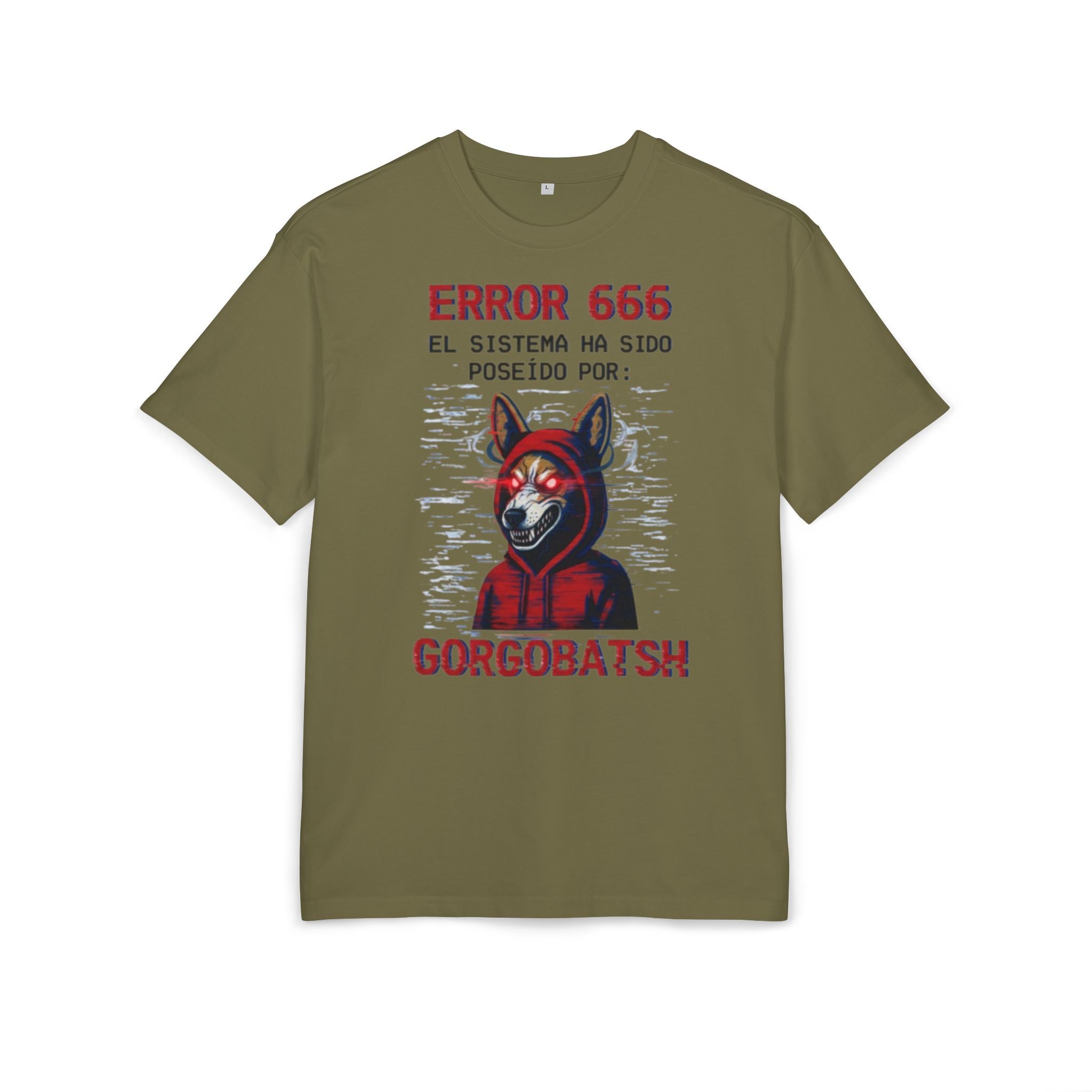 Gorgobats Error 666 Unisex Heavy Oversize Tee, Graphic Tee, Casual Wear, Streetwear, Unique Gift, Halloween Shirt