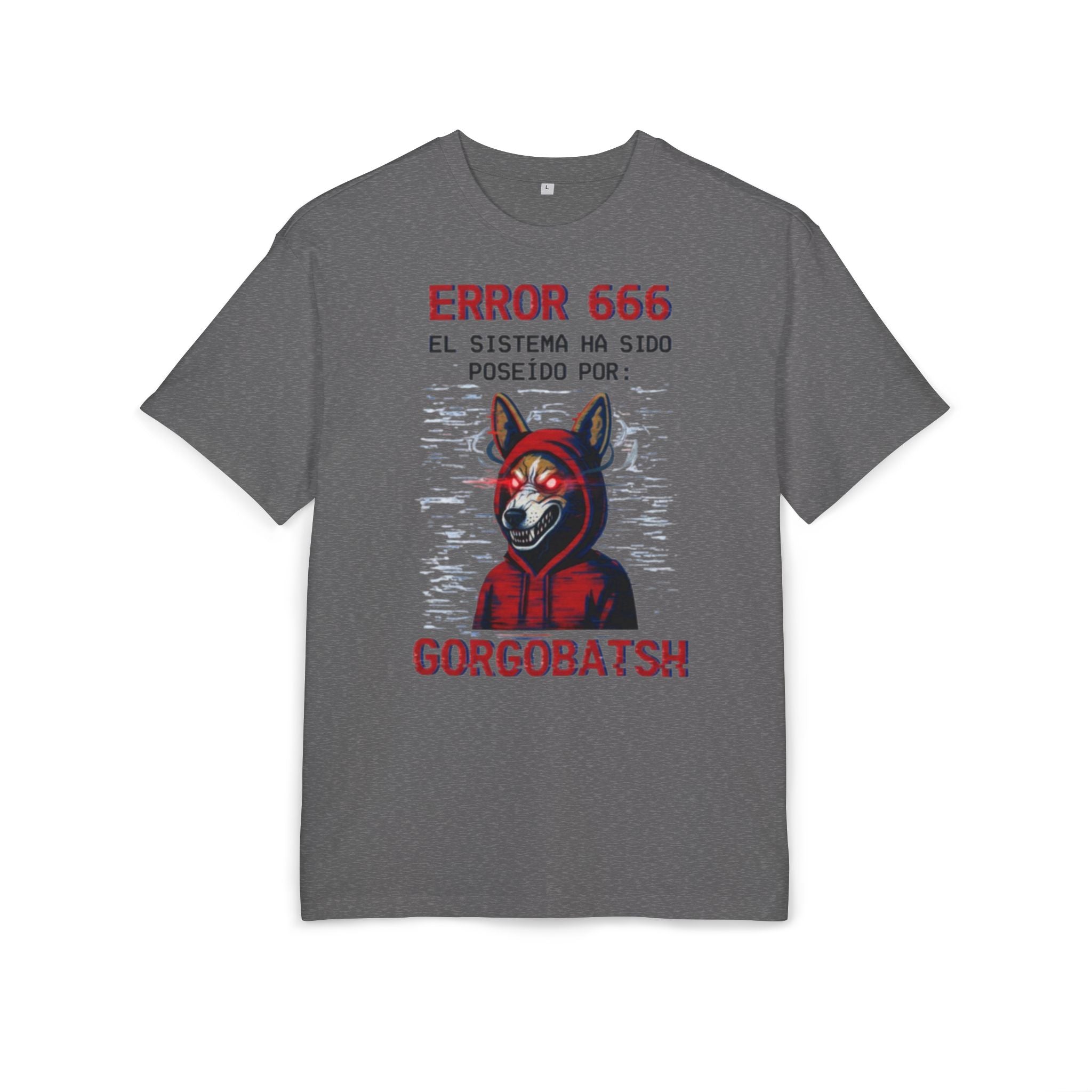 Gorgobats Error 666 Unisex Heavy Oversize Tee, Graphic Tee, Casual Wear, Streetwear, Unique Gift, Halloween Shirt