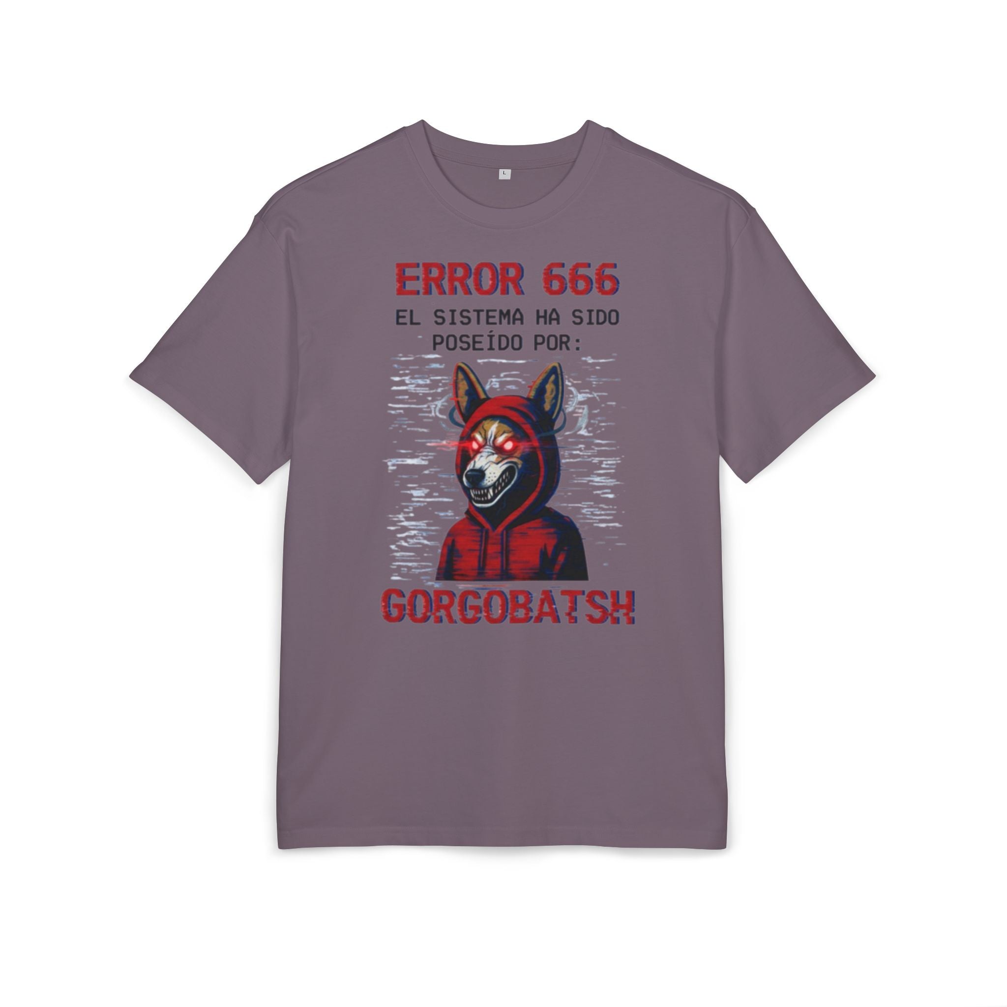 Gorgobats Error 666 Unisex Heavy Oversize Tee, Graphic Tee, Casual Wear, Streetwear, Unique Gift, Halloween Shirt