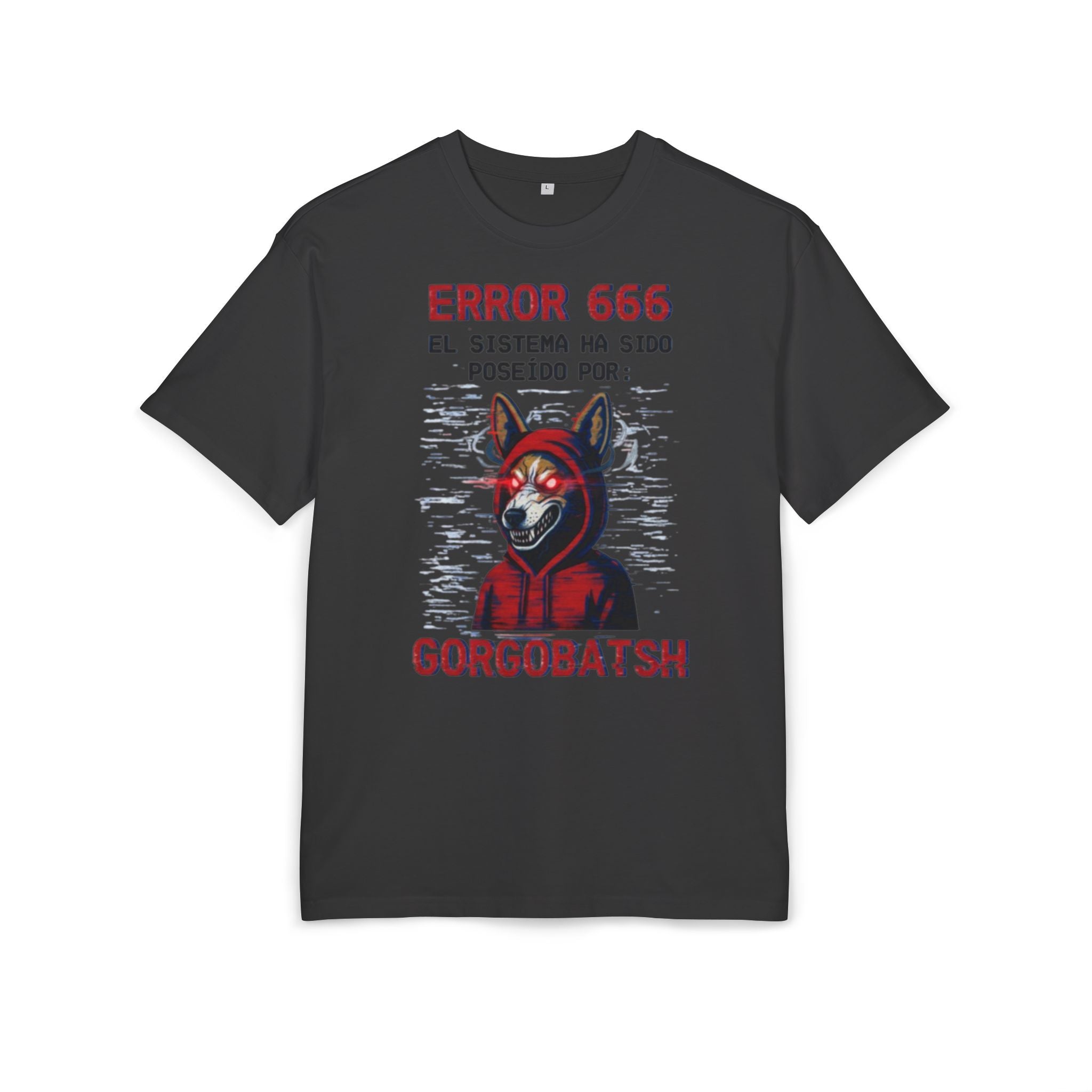 Gorgobats Error 666 Unisex Heavy Oversize Tee, Graphic Tee, Casual Wear, Streetwear, Unique Gift, Halloween Shirt