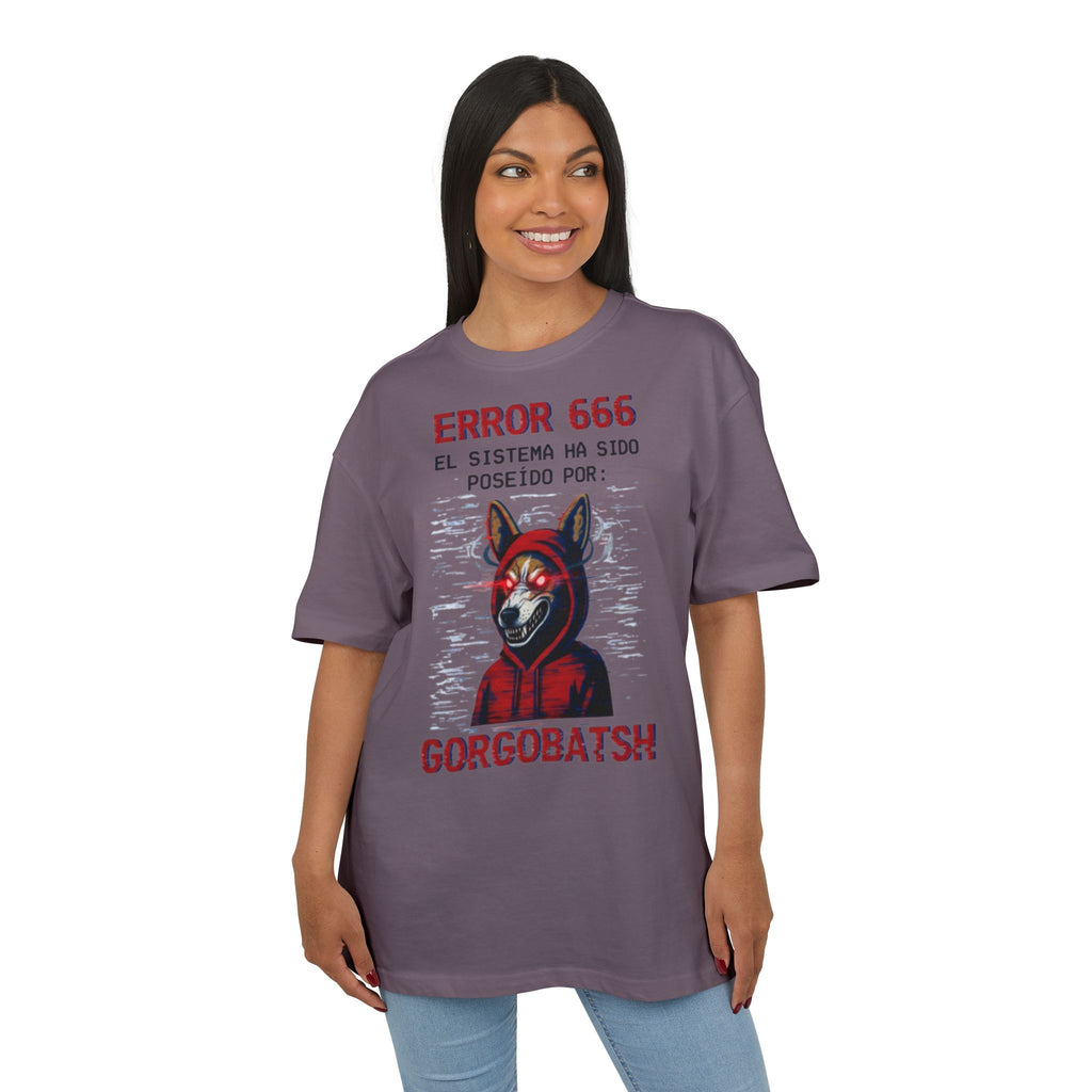Gorgobats Error 666 Unisex Heavy Oversize Tee, Graphic Tee, Casual Wear, Streetwear, Unique Gift, Halloween Shirt