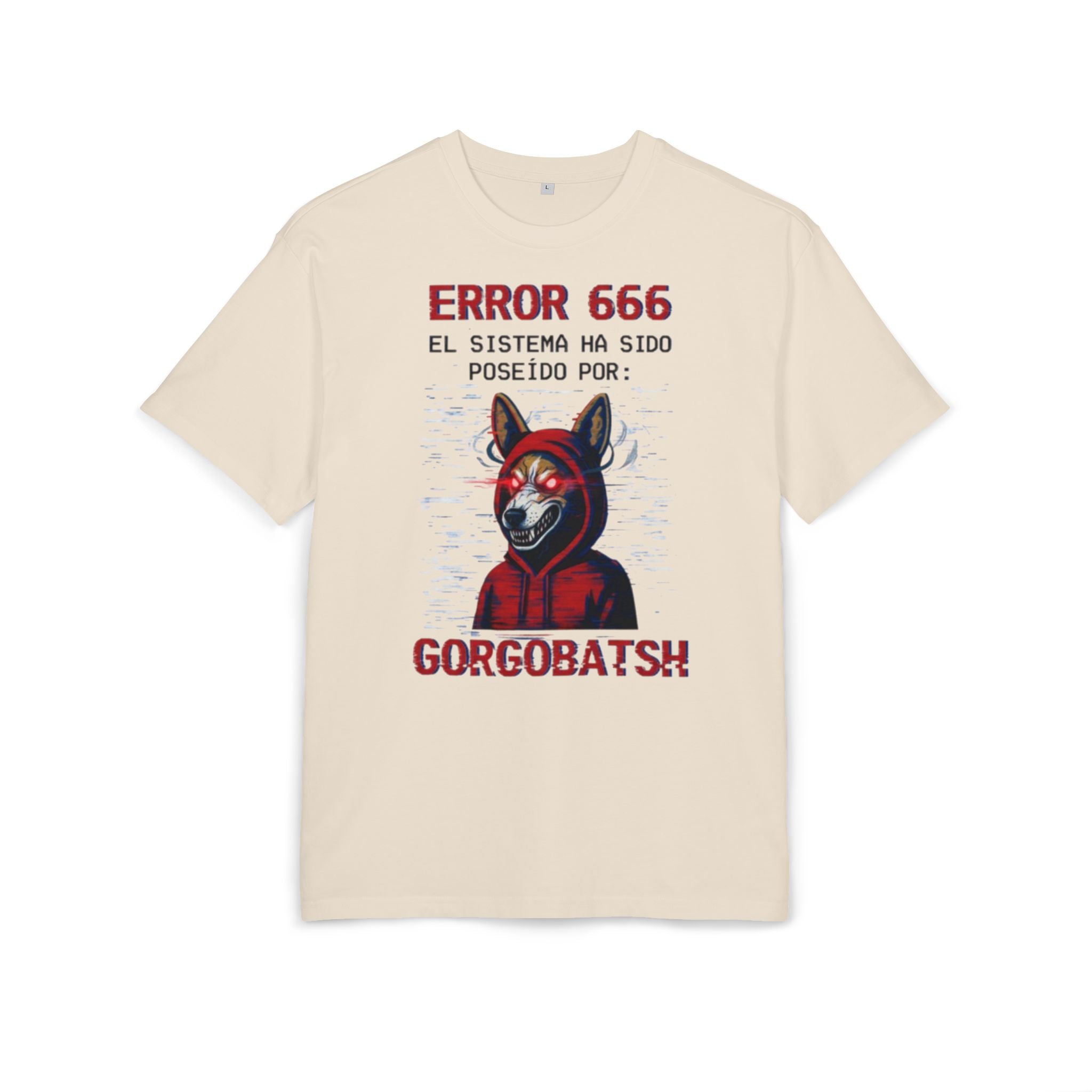 Gorgobats Error 666 Unisex Heavy Oversize Tee, Graphic Tee, Casual Wear, Streetwear, Unique Gift, Halloween Shirt