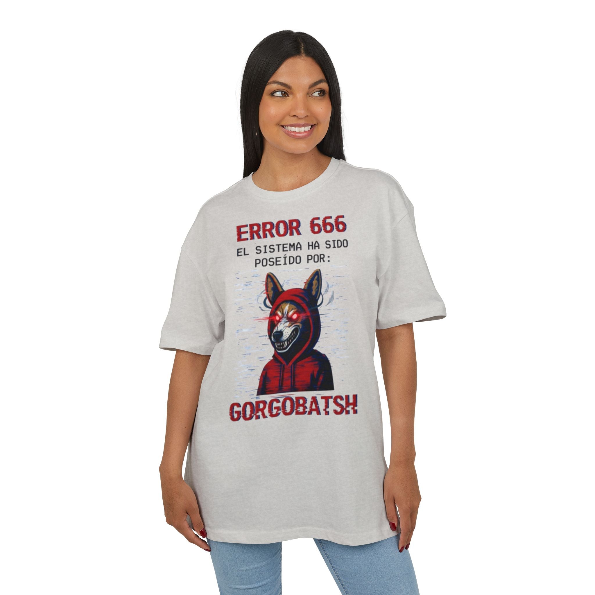 Gorgobats Error 666 Unisex Heavy Oversize Tee, Graphic Tee, Casual Wear, Streetwear, Unique Gift, Halloween Shirt
